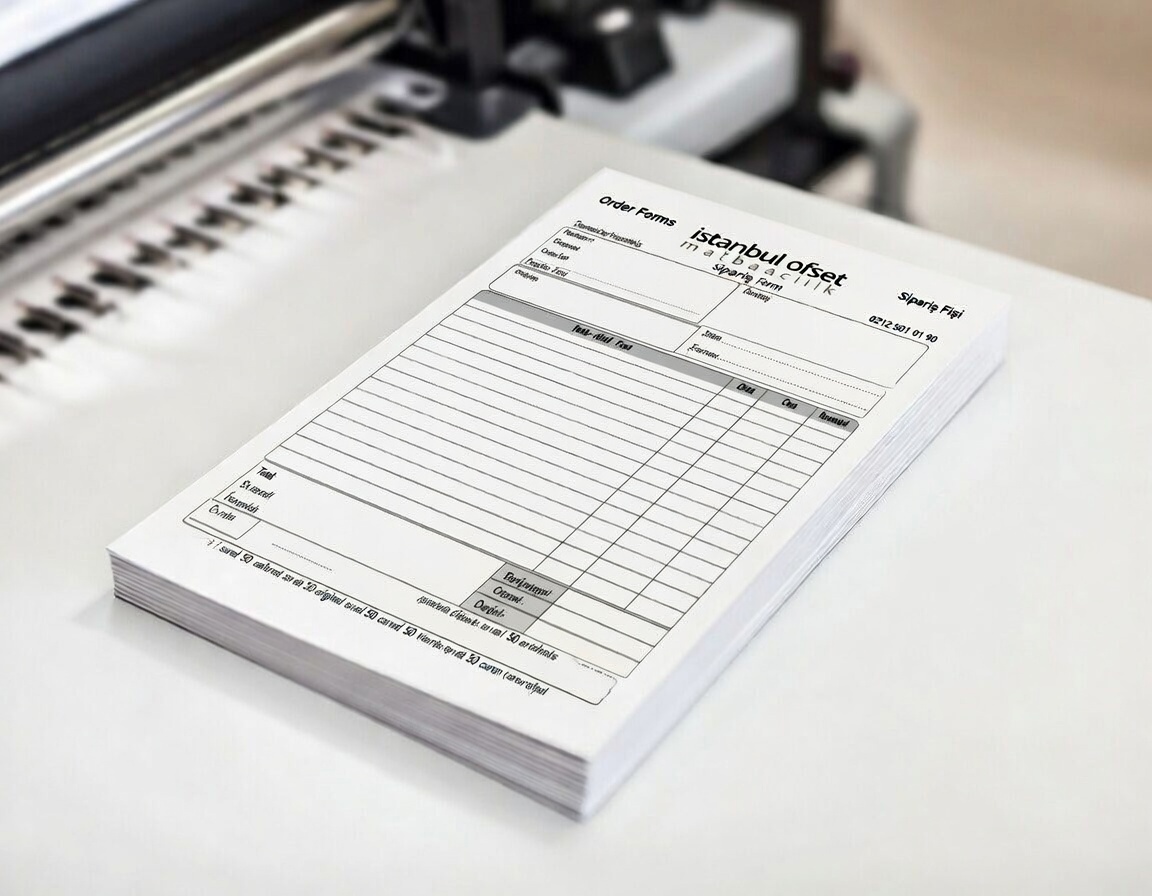 Sipariş Formu Fişi tek renk baskı 1 asıl 2 suret