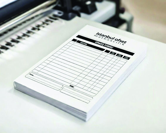 Sipariş Formu Fişi tek renk baskı 1 asıl 1 suret