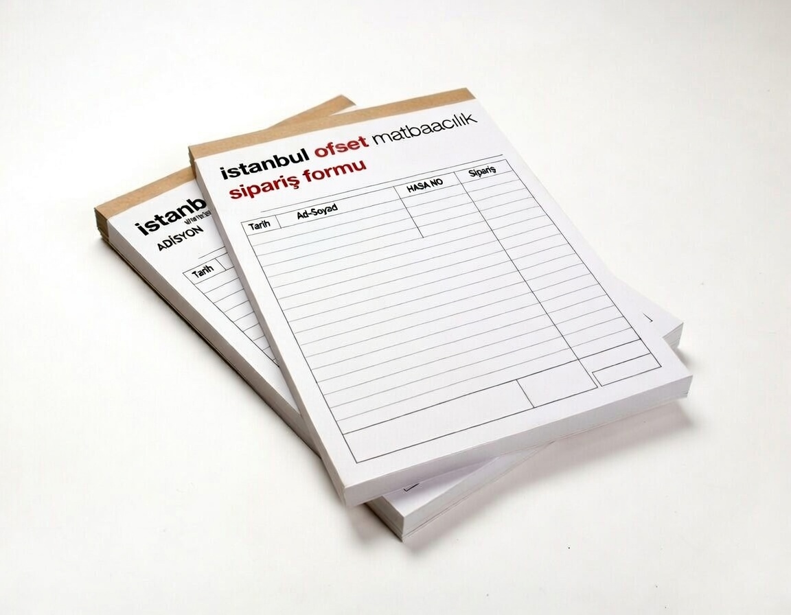 Sipariş Formu Fişi 2 renk baskı 1 asıl 1 suret