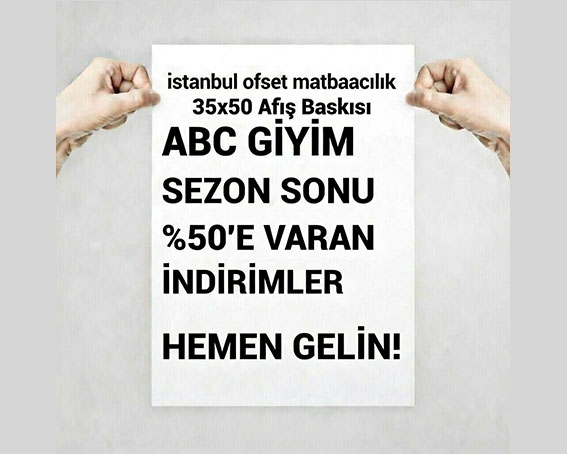 35x50 1 Renkli Afiş Poster Baskı