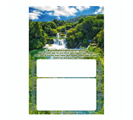 Duvar İmsakiye Örneği - Karton